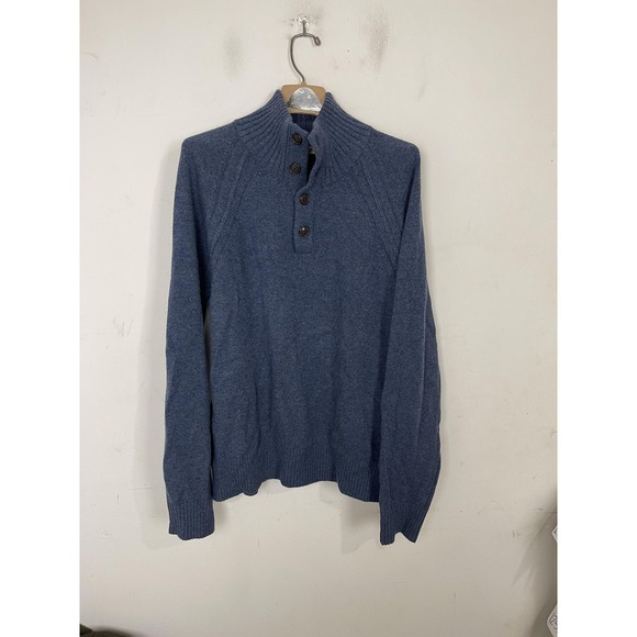 Banana Republic Other - Banana Republic Sweater Men Large Blue Wool Blend Fisherman Quiet Luxury Minimal